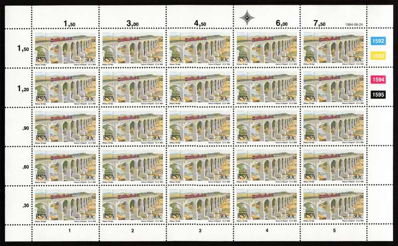 RSA 1984/08/24 South African Bridges Control Block Set * Complete Sheets