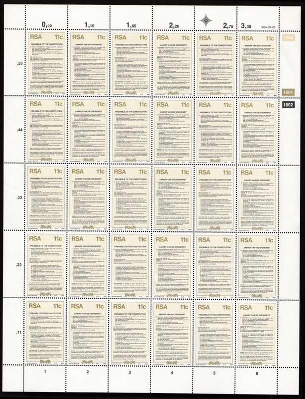 RSA 1984/09/03 New Constitution Control Block Set *Complete Sheets