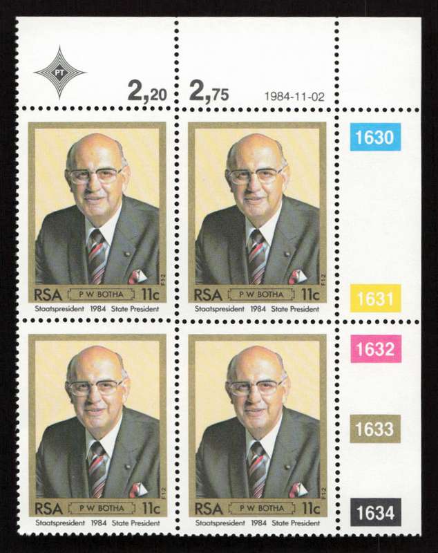 RSA 1984/11/02 Inauguration of President P.W. Botha Control Block Set