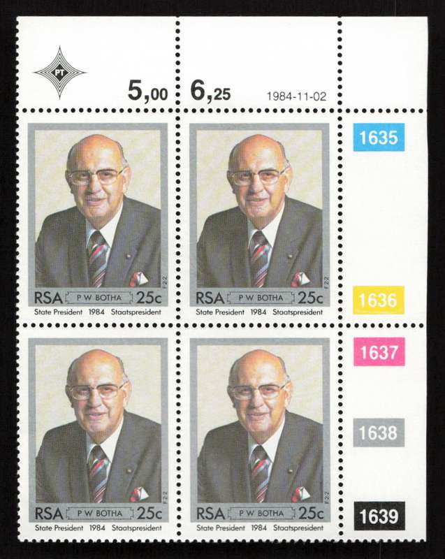 RSA 1984/11/02 Inauguration of President P.W. Botha Control Block Set