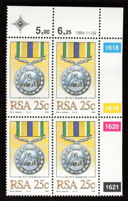 RSA 1984/11/09 Military Decorations Control Block Set