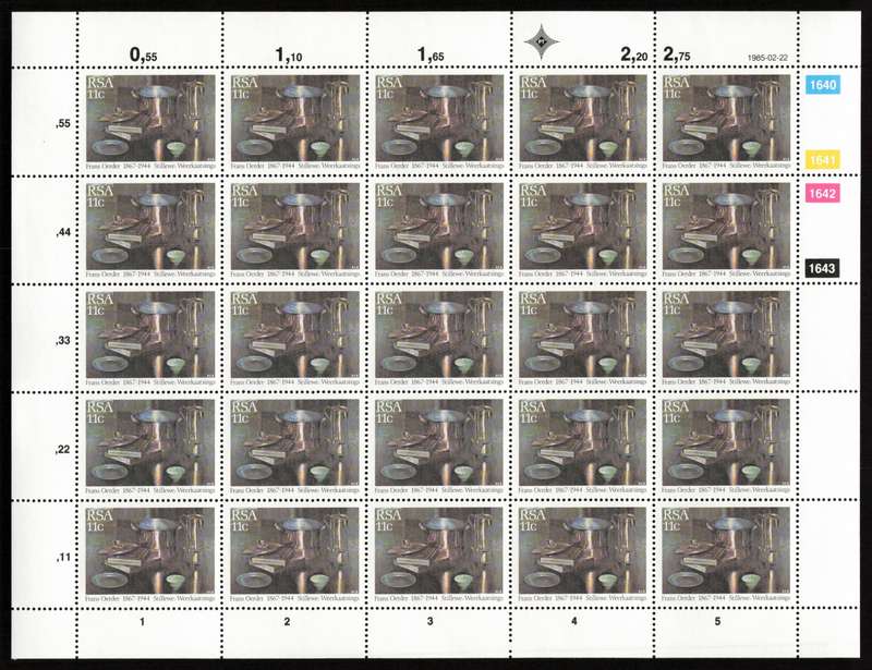 RSA 1985/02/22 Paintings by Frans David Oerder Control Block Set *Complete Sheets