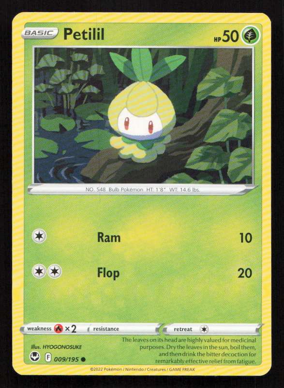 2020 Pokemon/Nintendo/Creatures/Game Freak SWSH12: Silver Tempest #009/195 Petilil