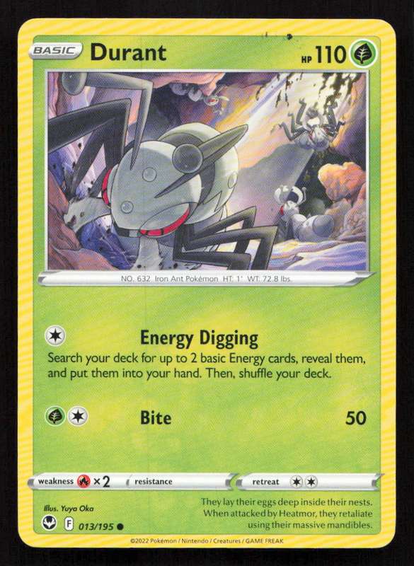 2020 Pokemon/Nintendo/Creatures/Game Freak SWSH12: Silver Tempest #013/195 Durant