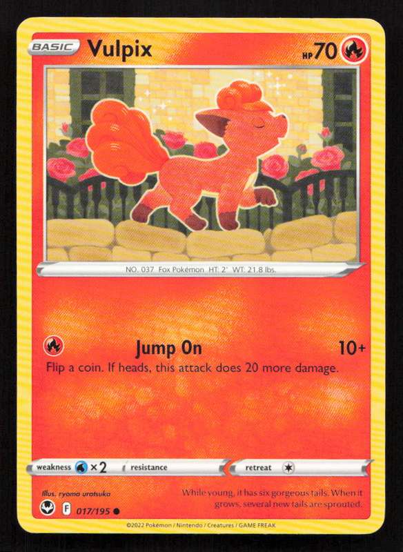 2020 Pokemon/Nintendo/Creatures/Game Freak SWSH12: Silver Tempest #017/195 Vulpix