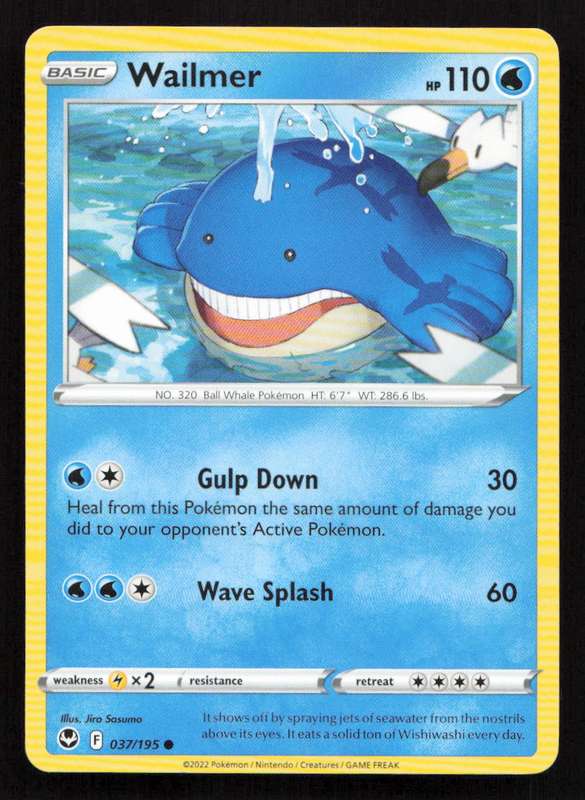 2020 Pokemon/Nintendo/Creatures/Game Freak SWSH12: Silver Tempest #037/195 Wailmer