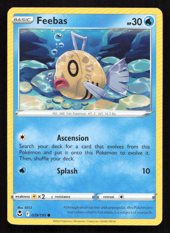 2020 Pokemon/Nintendo/Creatures/Game Freak SWSH12: Silver Tempest #039/195 Feebas