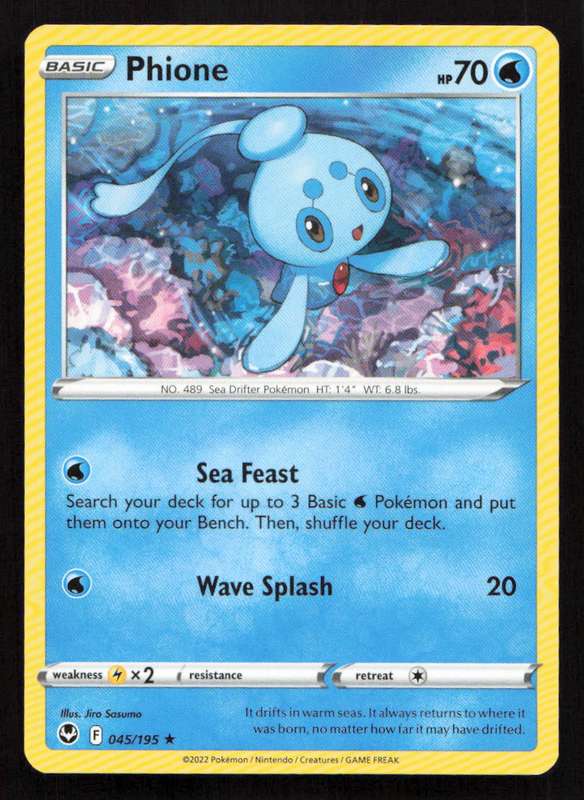 2020 Pokemon/Nintendo/Creatures/Game Freak SWSH12: Silver Tempest #045/195 Phione
