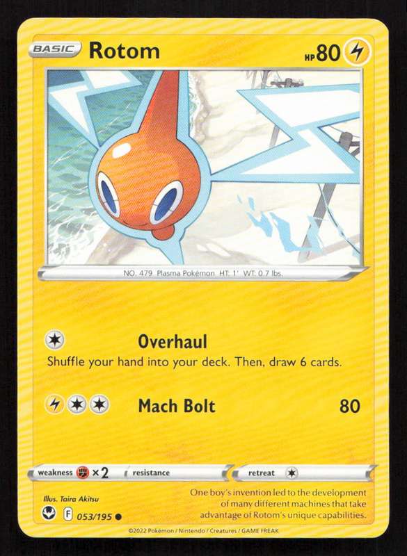 2020 Pokemon/Nintendo/Creatures/Game Freak SWSH12: Silver Tempest #053/195 Rotom