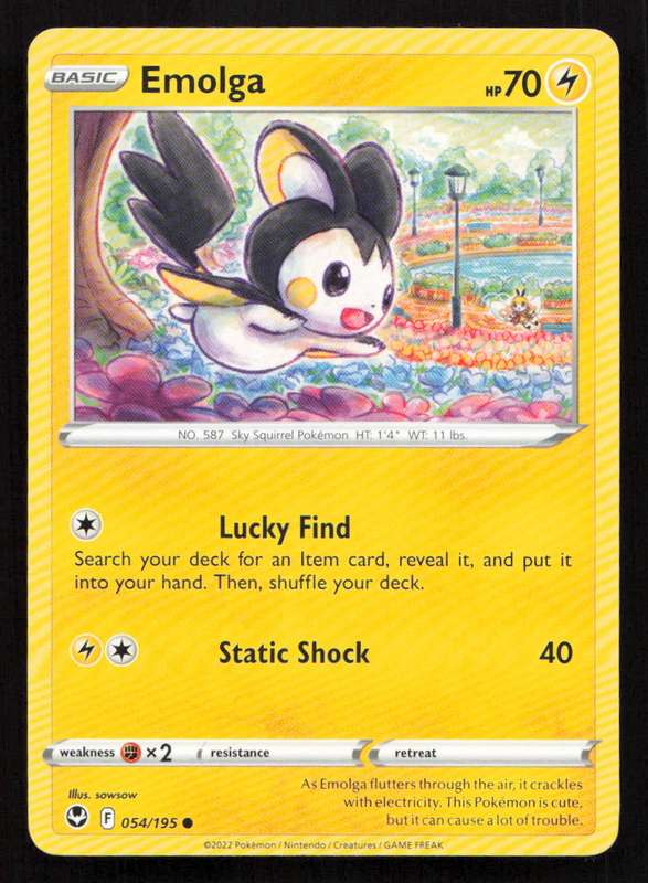 2020 Pokemon/Nintendo/Creatures/Game Freak SWSH12: Silver Tempest #054/195 Emolga