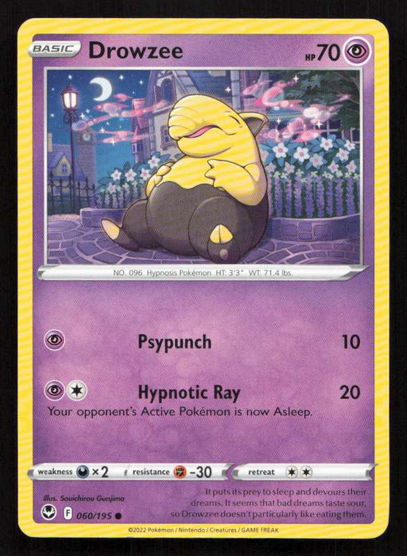 2020 Pokemon/Nintendo/Creatures/Game Freak SWSH12: Silver Tempest #060/195 Drowzee
