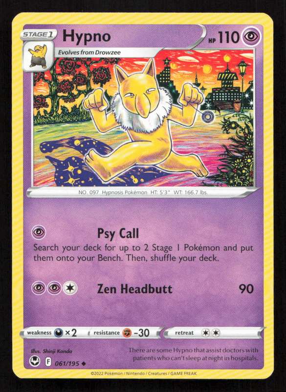 2020 Pokemon/Nintendo/Creatures/Game Freak SWSH12: Silver Tempest #061/195 Hypno