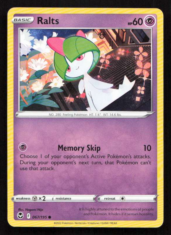 2020 Pokemon/Nintendo/Creatures/Game Freak SWSH12: Silver Tempest #067/195 Ralts