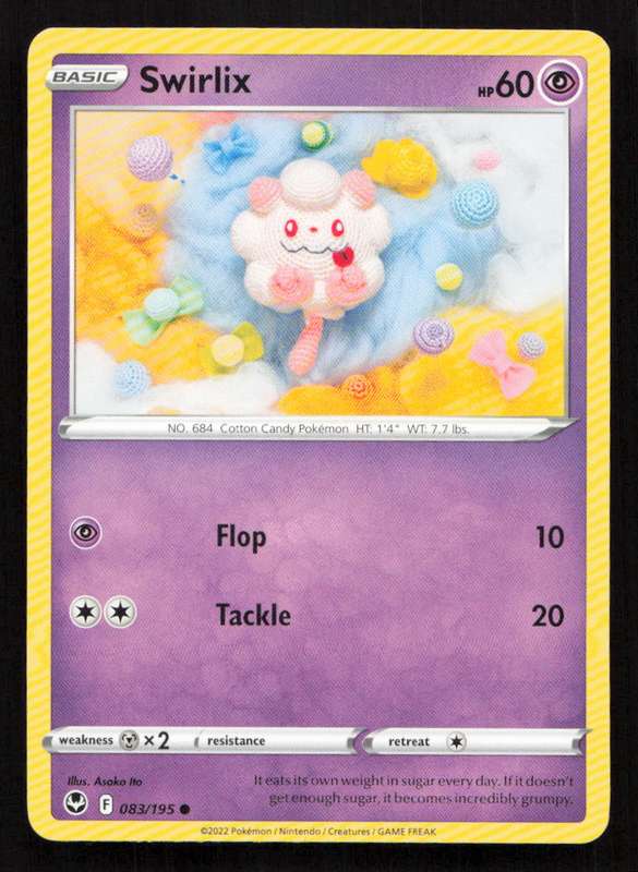 2020 Pokemon/Nintendo/Creatures/Game Freak SWSH12: Silver Tempest #083/195 Swirlix