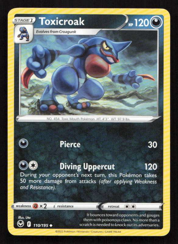 2020 Pokemon/Nintendo/Creatures/Game Freak SWSH12: Silver Tempest #110/195 Toxicroak