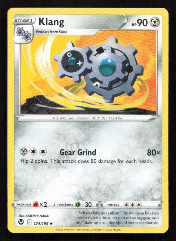 2020 Pokemon/Nintendo/Creatures/Game Freak SWSH12: Silver Tempest #124/195 Klang