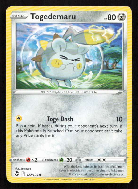 2020 Pokemon/Nintendo/Creatures/Game Freak SWSH12: Silver Tempest #127/195 Togedemaru