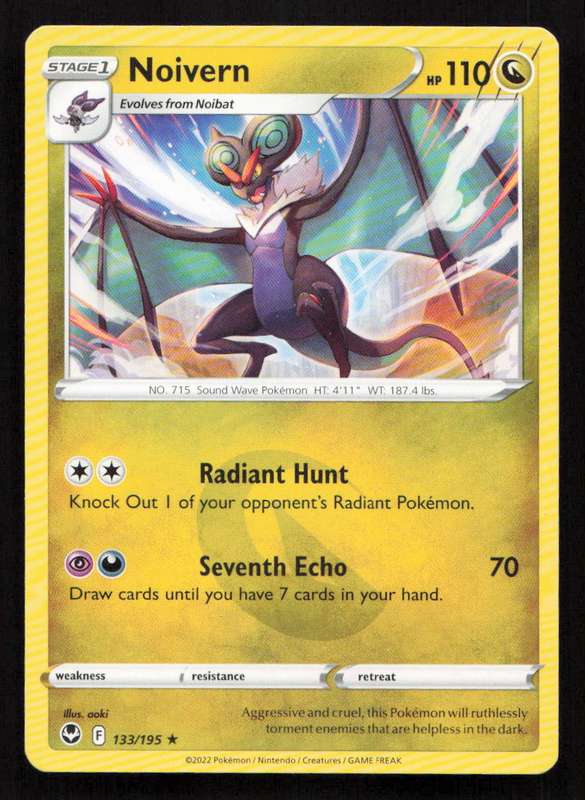 2020 Pokemon/Nintendo/Creatures/Game Freak SWSH12: Silver Tempest #133/195 Noivern