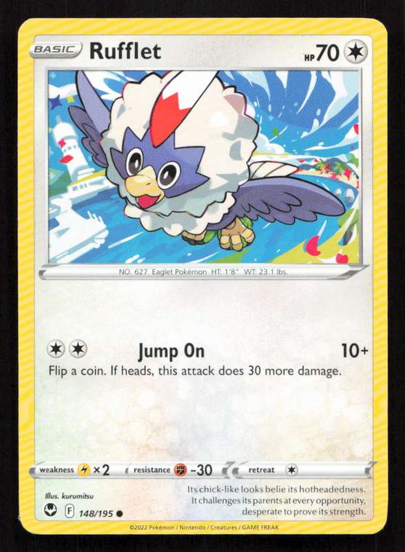 2020 Pokemon/Nintendo/Creatures/Game Freak SWSH12: Silver Tempest #148/195 Rufflet