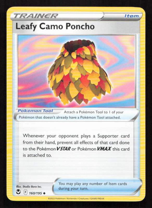 2020 Pokemon/Nintendo/Creatures/Game Freak SWSH12: Silver Tempest #160/195 Leafy Camo Poncho