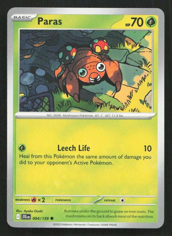2025 Pokemon / Nintendo / Creatures / GAME FREAK Paras - SV09: Journey Together