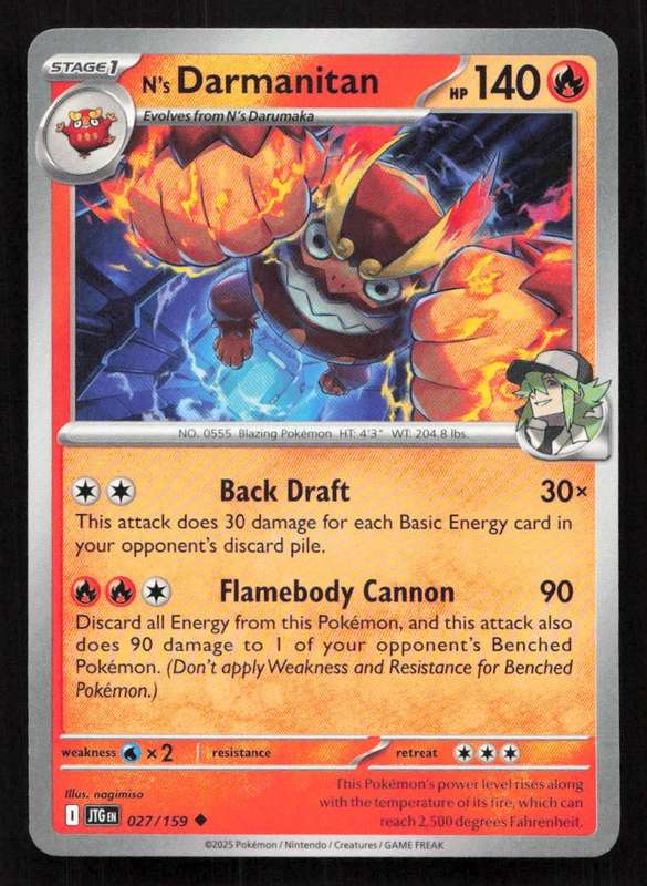 2025 Pokemon / Nintendo / Creatures / GAME FREAK N's Darmanitan - 027/159 - SV09: Journey Together