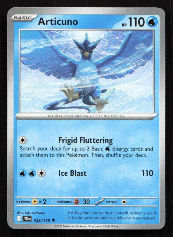 2025 Pokemon / Nintendo / Creatures / GAME FREAK Articuno - 032/159 - SV09: Journey Together