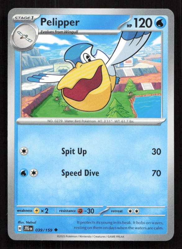 2025 Pokemon / Nintendo / Creatures / GAME FREAK Pelipper - SV09: Journey Together