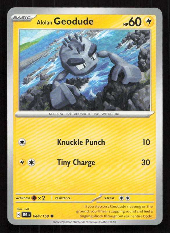2025 Pokemon / Nintendo / Creatures / GAME FREAK Alolan Geodude - SV09: Journey Together