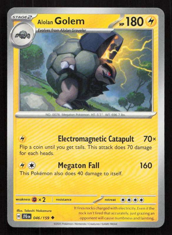 2025 Pokemon / Nintendo / Creatures / GAME FREAK Alolan Golem - SV09: Journey Together