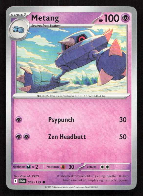 2025 Pokemon / Nintendo / Creatures / GAME FREAK Metang - SV09: Journey Together