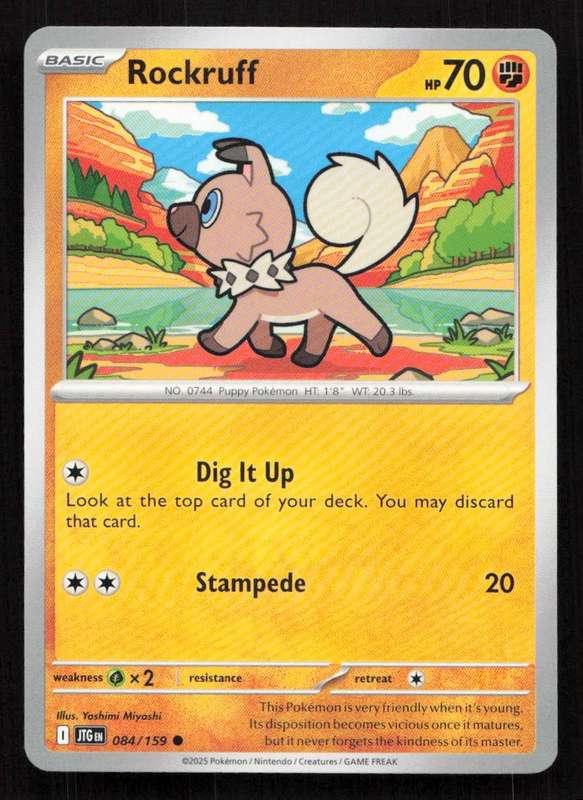 2025 Pokemon / Nintendo / Creatures / GAME FREAK Rockruff - SV09: Journey Together