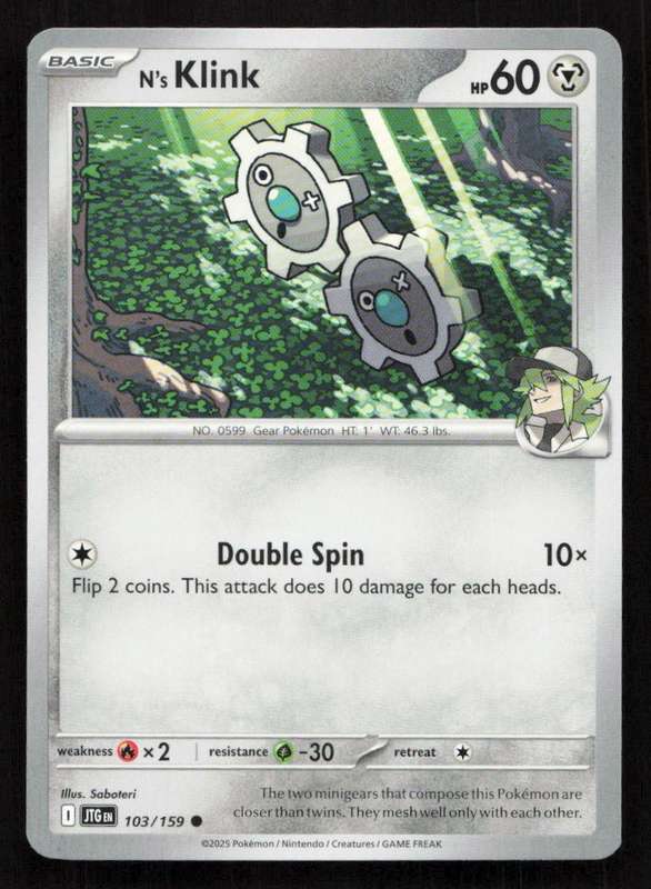 2025 Pokemon / Nintendo / Creatures / GAME FREAK N's Klink - SV09: Journey Together