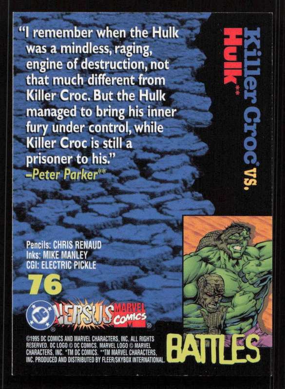1995 DC VS Marvel Comics Killer Croc / Hulk 76