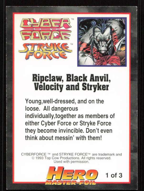 1993 Hero Master-Foil Cyber Force Stryke Force 1 of 3