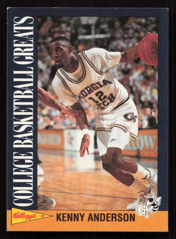 1992 Kellogg's Raisin Bran College Basketball Greats #1 Kenny Anderson