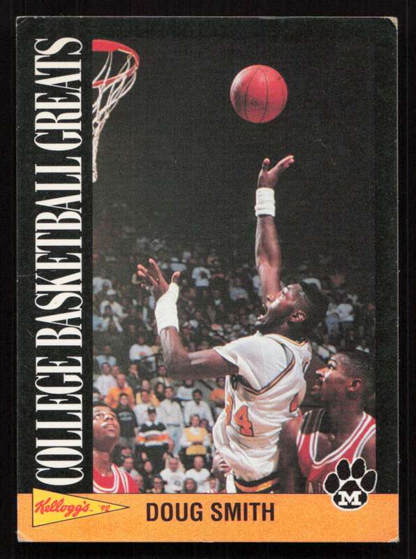 1992 Kellogg's Raisin Bran College Basketball Greats #9 Doug Smith
