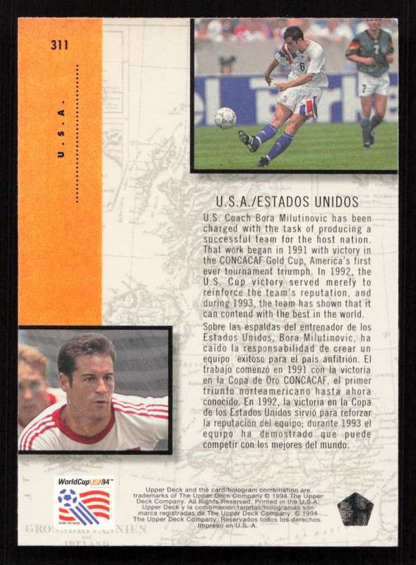 1994 Upper Deck World Cup Contenders USA #311