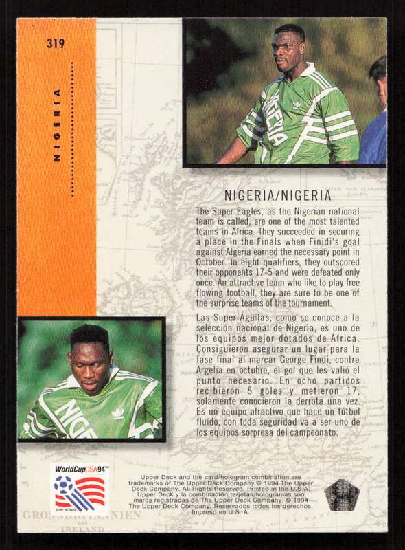1994 Upper Deck World Cup Contenders Nigeria #319
