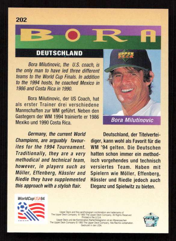 1993 Upper Deck World Cup Preview Deutchland Bora's Select #202