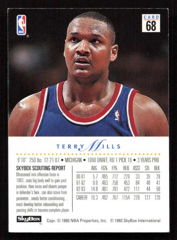 1993-94 SkyBox Premium #68 Terry Mills