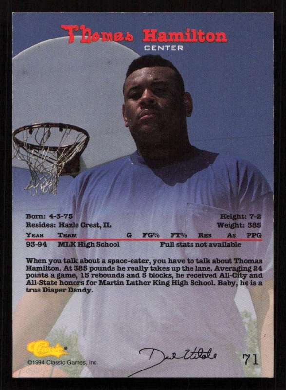 1994 Classic Draft #71 Thomas Hamilton