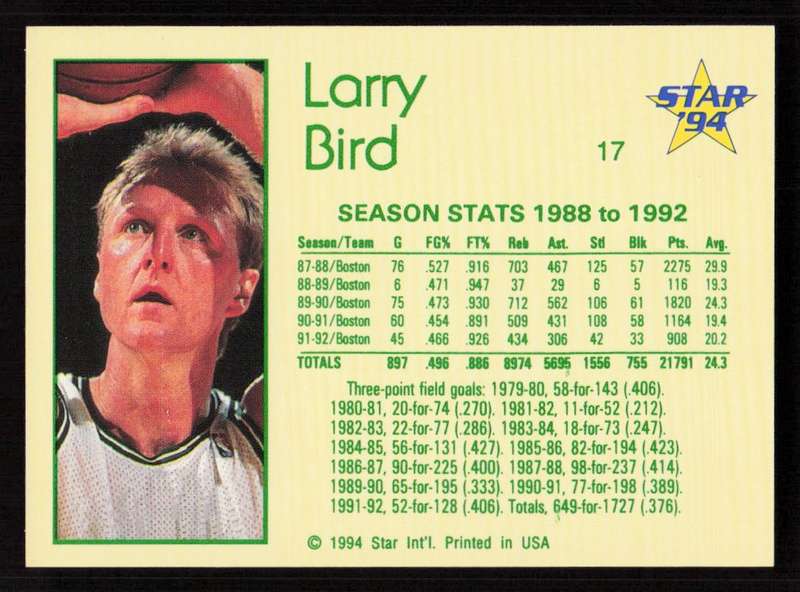 1993-94 Star #17 Larry Bird