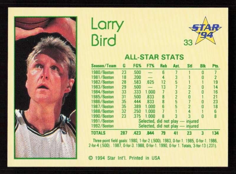 1993-94 Star #33 Larry Bird
