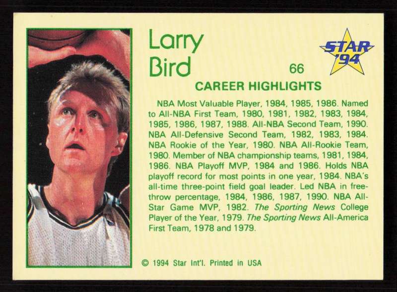 1993-94 Star #66 Larry Bird