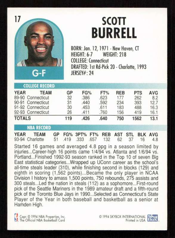 1994-95 Hoops #17 Scott Burrell