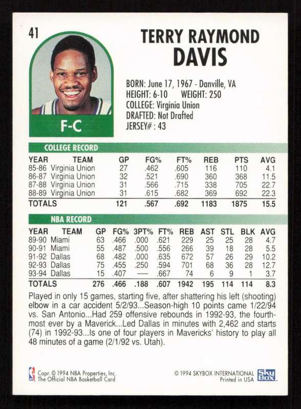 1994-95 Hoops #41 Terry Davis
