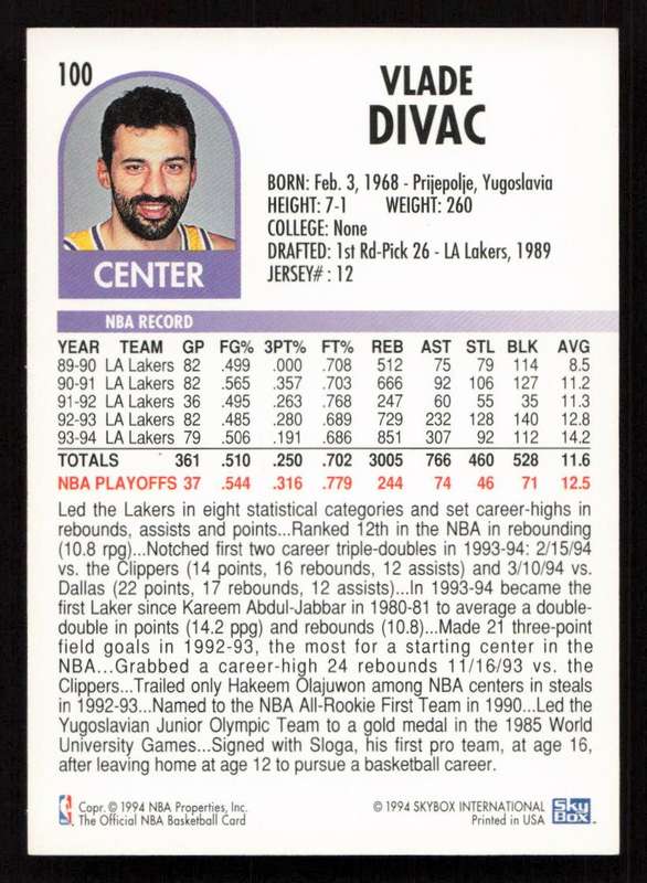 1994-95 Hoops #100 Vlade Divac