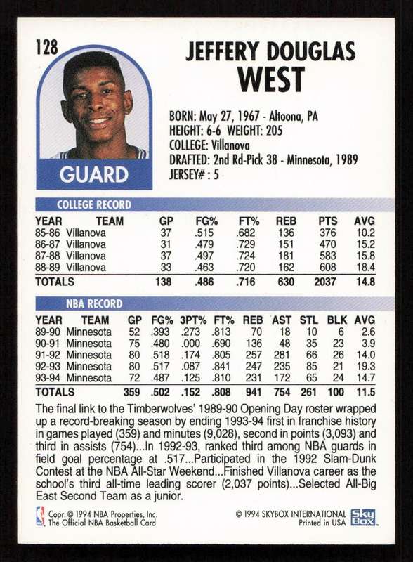 1994-95 Hoops #128 Doug West