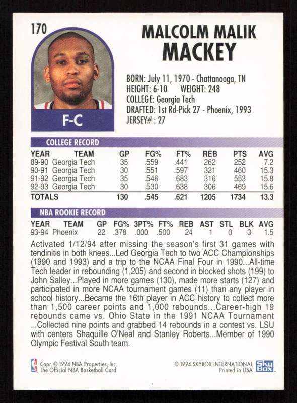 1994-95 Hoops #170 Malcolm Mackey